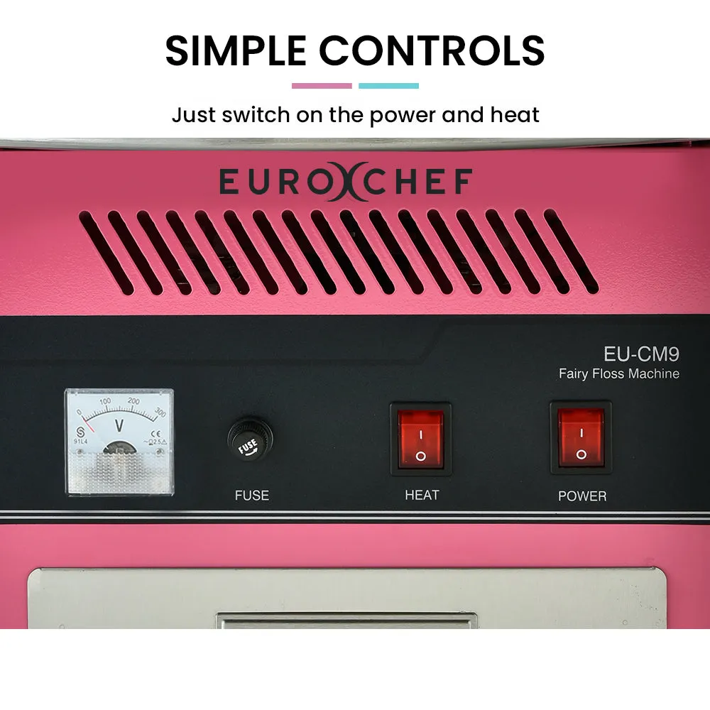 1000W Commercial Cotton Candy Machine | Fairy Floss Maker with Transparent Shield | EUROCHEF