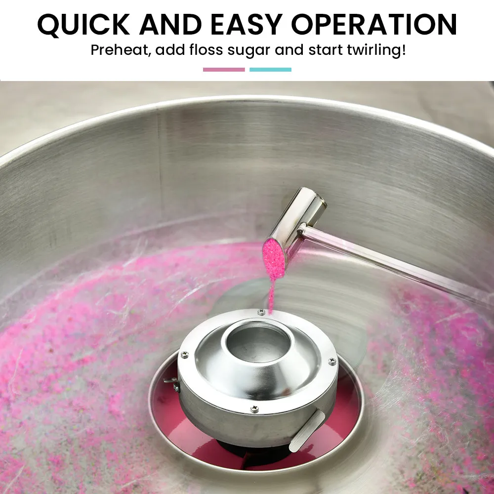 1000W Commercial Cotton Candy Machine | Fairy Floss Maker with Transparent Shield | EUROCHEF