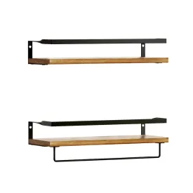 2x Floating Wall Shelves Brackets Towel Rail Rack | DIY Wall Mount Rack | Brand: Artiss