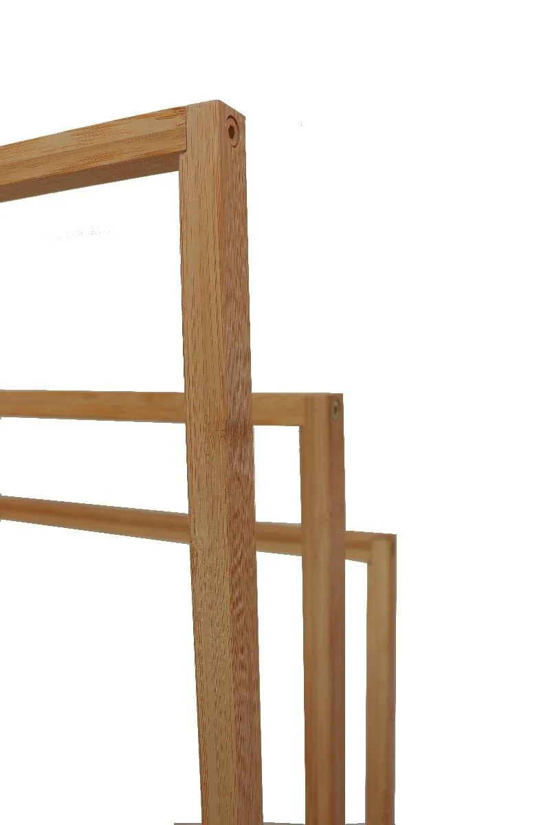3-TierBamboo Towel Bar Holder Rack  Freestanding for Bathroom and Bedroom