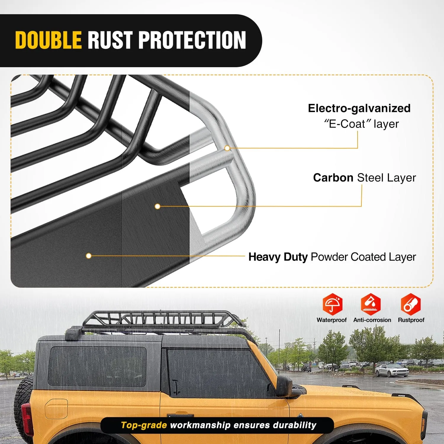 51 x 36 x 5in Universal Roof Rack Cargo Basket