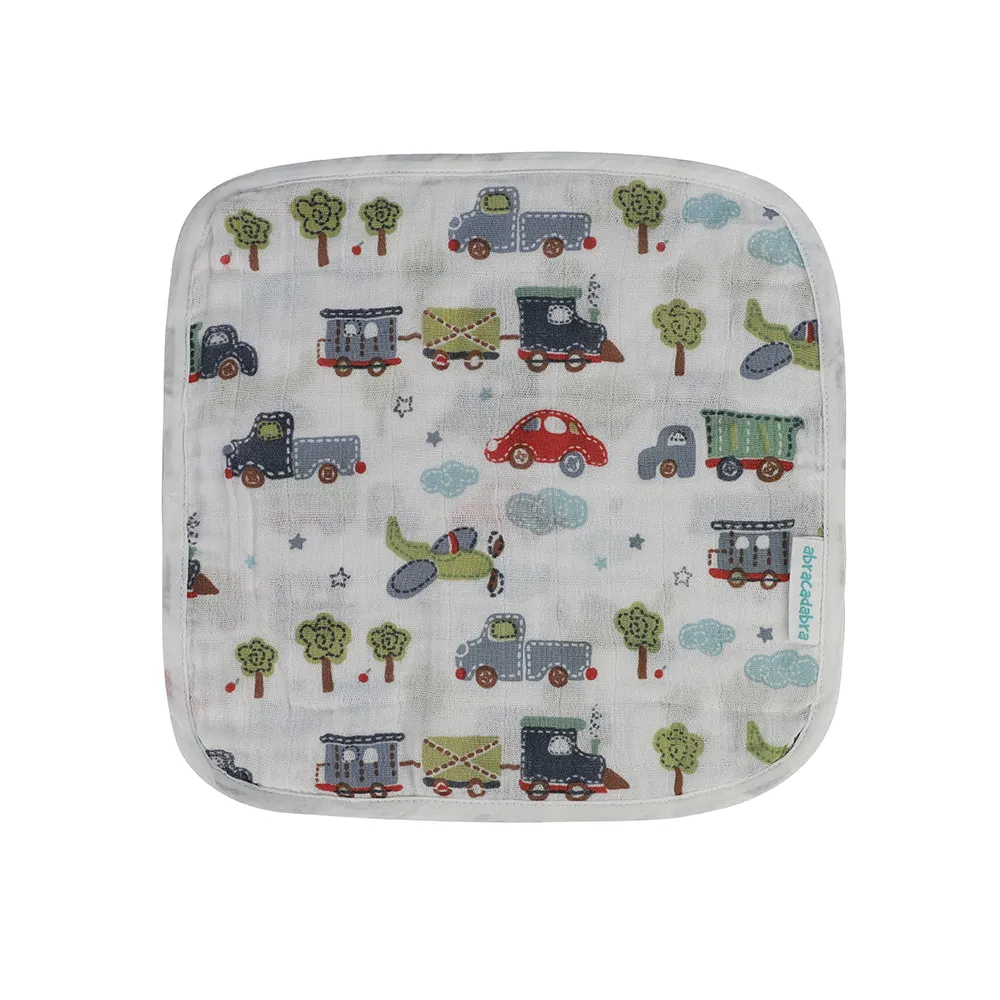Abracadabra Cotton Muslin Wipes Pack of 3 (Transport) - Green