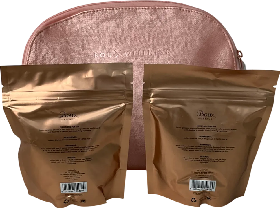 bou welliness Bath Salts And Wash Bag X2 250g