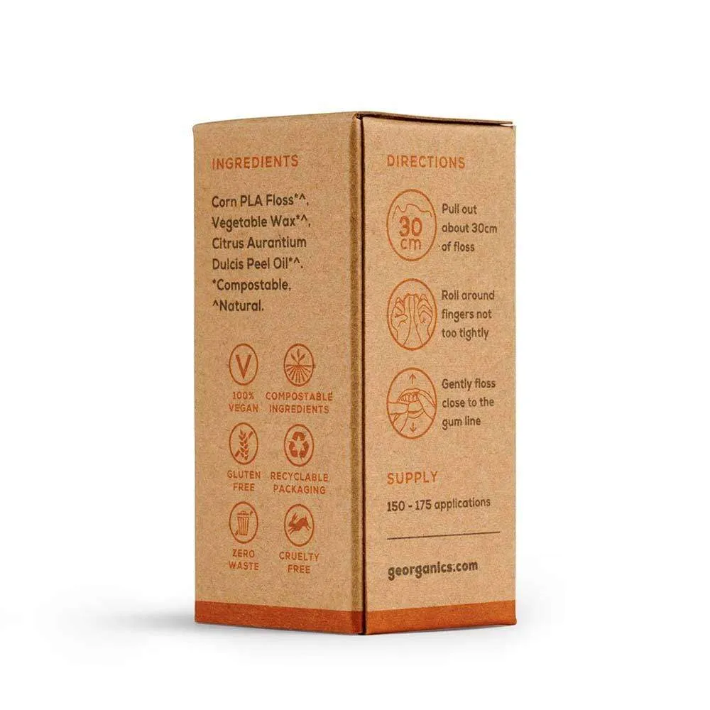 Georganics Vegan Corn Starch Dental Floss - Orange