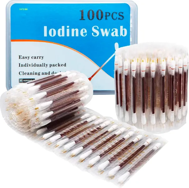 Iodine-Infused Cotton Swabsticks for Wound Care [PACK OF 50]