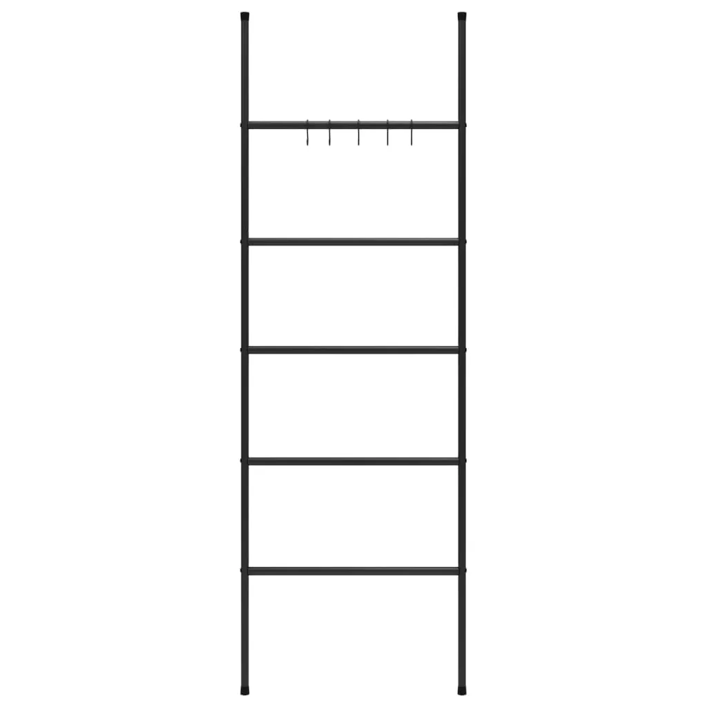 Towel Rack Ladder with 5 Tiers Black 58x175 cm Iron