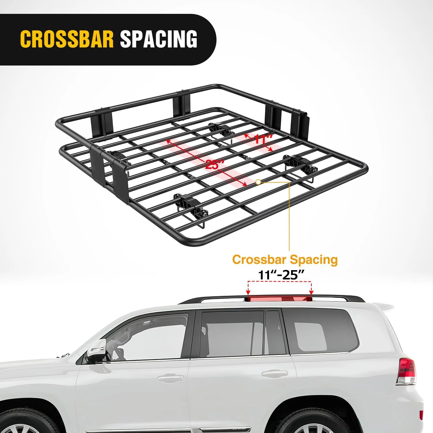 Universal Roof Rack Cargo Basket 43in x 39in x 6in