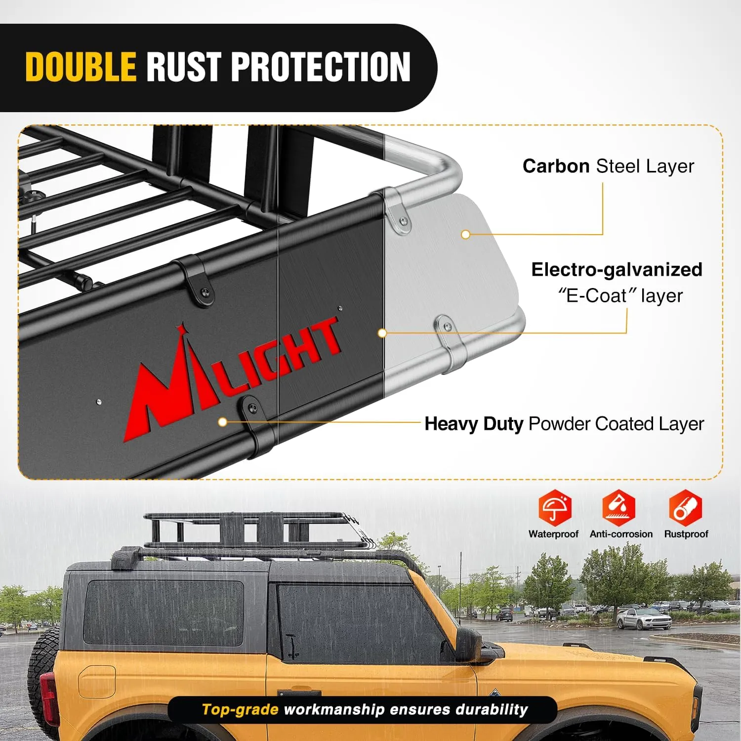 Universal Roof Rack Cargo Basket 43in x 39in x 6in