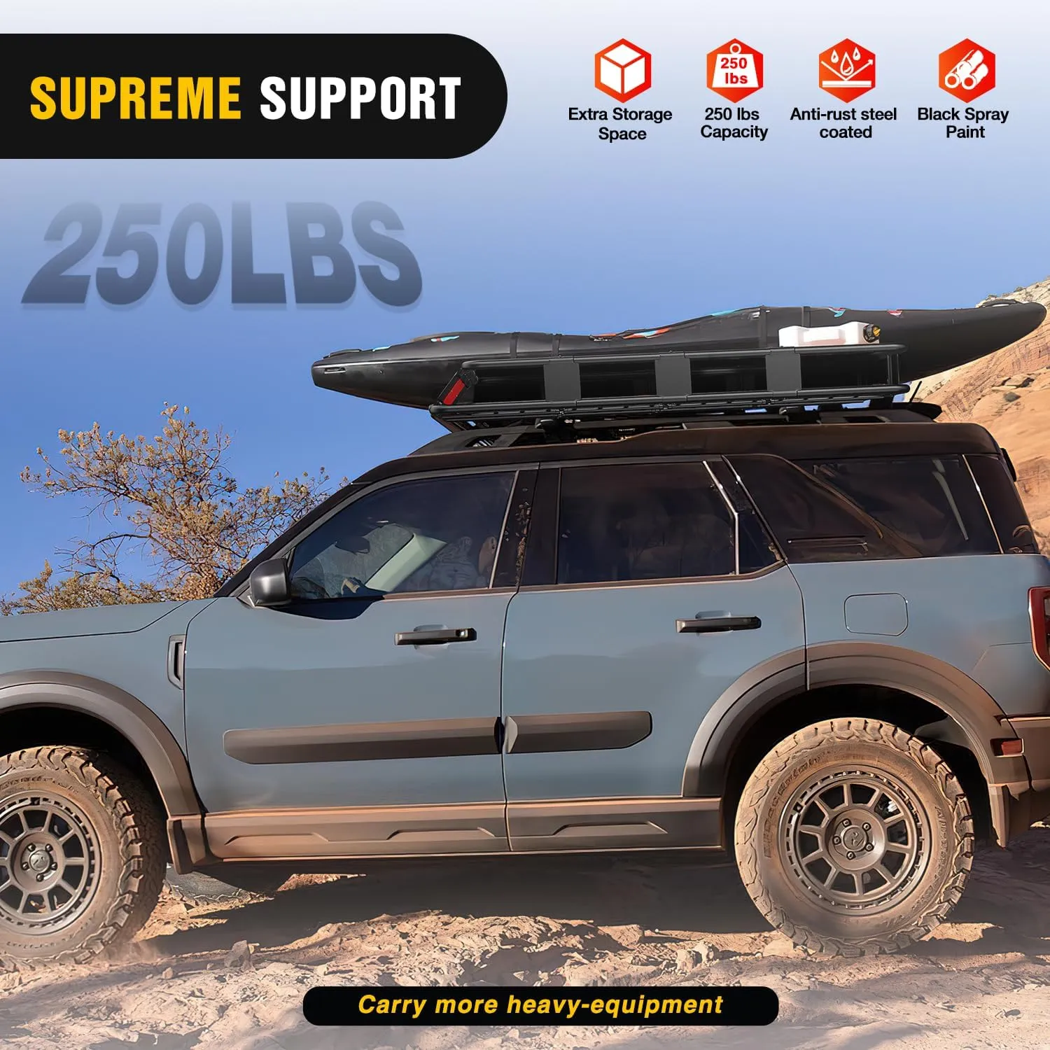 Universal Roof Rack Cargo Basket 64in x 39in x 6in